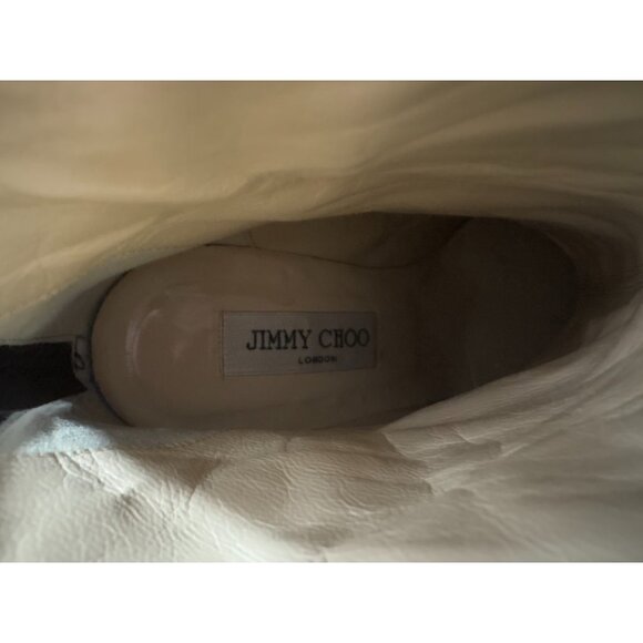 Jimmy Choo Daisy Calf Leather Ankle Boots Heels Sz 37.5 US 7.5 color dark brown - Picture 8 of 10